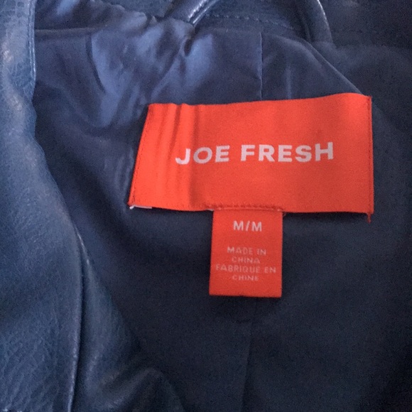 ✨Sold✨Faux Leather Zip Up Vest Med Joe Fresh Stone Blue In Colour - Picture 8 of 12